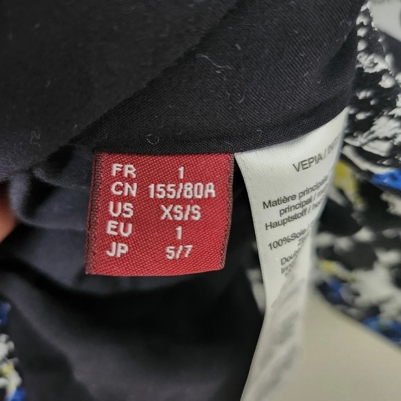 Comptoir des Cotonniers | 100% Silk Abstract Floral Short Sleeve Dress - Sz XS/S - Picture 15 of 15